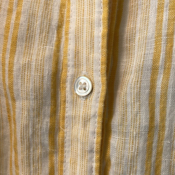 Joie Linen Yellow Stripe Beatrissa Shirt Dress - Picture 7 of 13